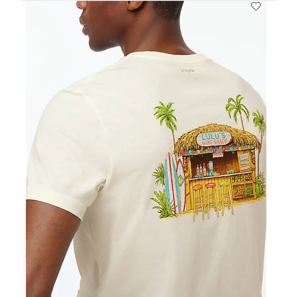 NWT J. Crew Marine Salt Ivory W/"Lulu's Surf Shack" Graphic Tee - SIZE XL - Picture 3 of 7